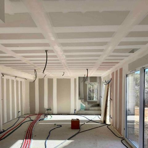 Maison d'architecte — Narbonne — chantier de plâtrerie ALVIT PLAQUISTE
